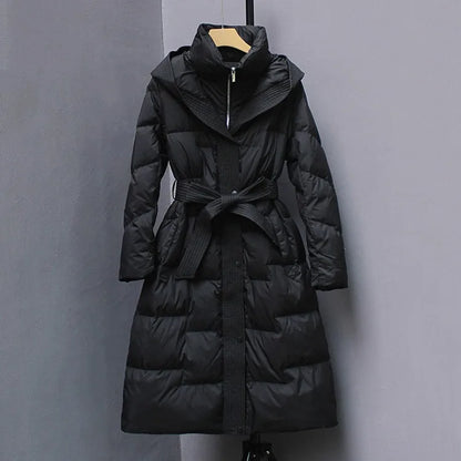 New Winter Hooded Over The Knee Puffer Coats For  Women - Plush Fashion Shop #