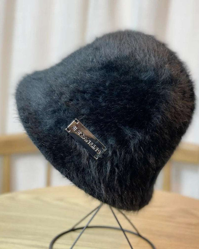 Elegant Women's  New Fashionable Fur Warm Beanie Plush Bucket Hat - Plush Fashion Shop #