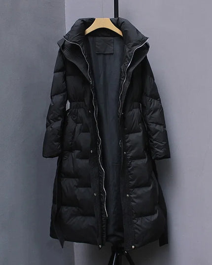 New Winter Hooded Over The Knee Puffer Coats For  Women - Plush Fashion Shop #