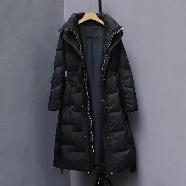 New Winter Hooded Over The Knee Puffer Coats For  Women - Plush Fashion Shop #