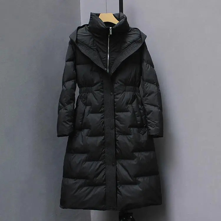 New Winter Hooded Over The Knee Puffer Coats For  Women.