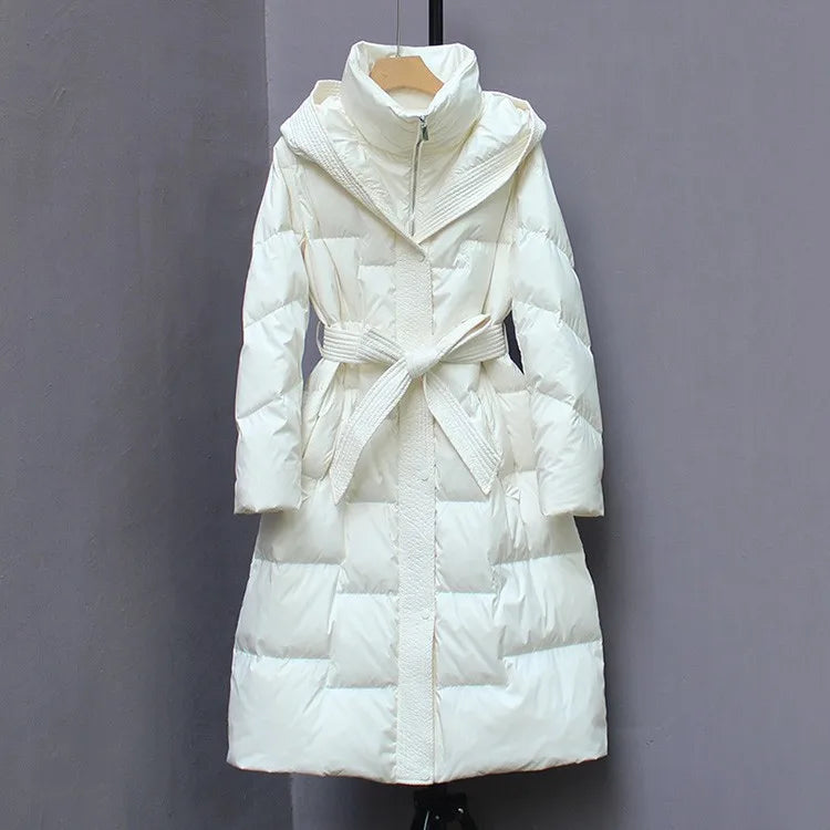 New Winter Hooded Over The Knee Puffer Coats For  Women.