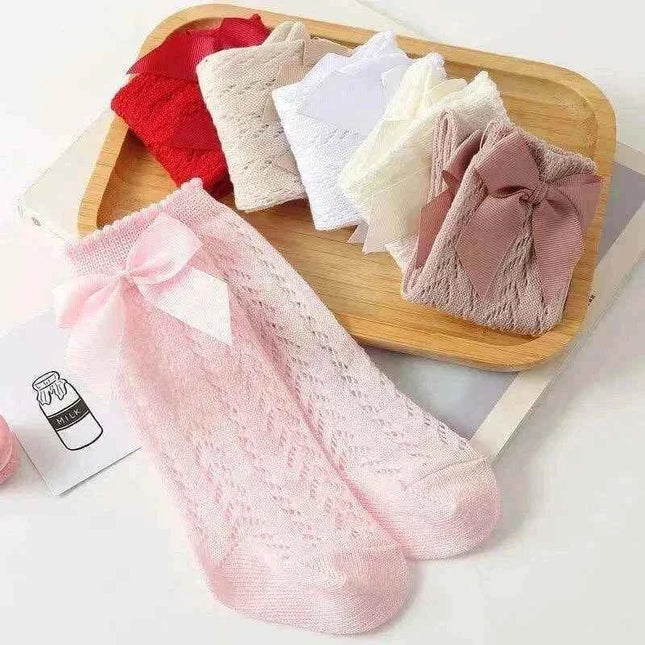 Baby Girls Long Bow Sock - Plush Fashion Shop #