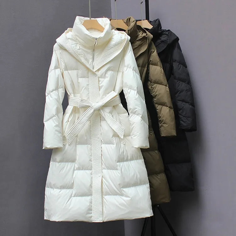 New Winter Hooded Over The Knee Puffer Coats For  Women - Plush Fashion Shop #