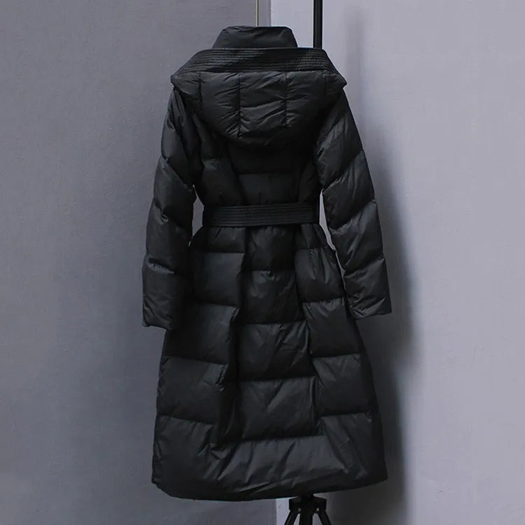 New Winter Hooded Over The Knee Puffer Coats For  Women.