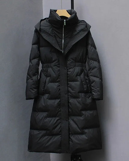 New Winter Hooded Over The Knee Puffer Coats For  Women - Plush Fashion Shop #