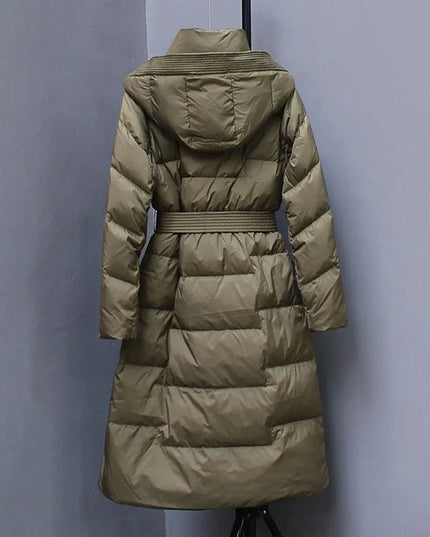 New Winter Hooded Over The Knee Puffer Coats For  Women - Plush Fashion Shop #