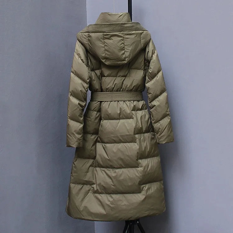 New Winter Hooded Over The Knee Puffer Coats For  Women