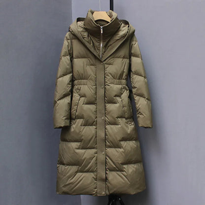 New Winter Hooded Over The Knee Puffer Coats For  Women - Plush Fashion Shop #