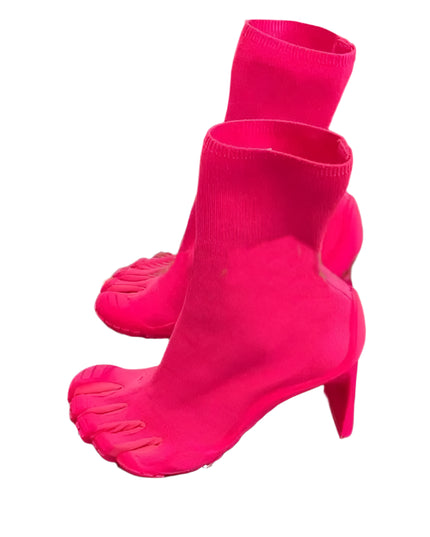 Five Finger Toe Fashion Women High Heel Ankle Sock Boots - Plush Fashion Shop #