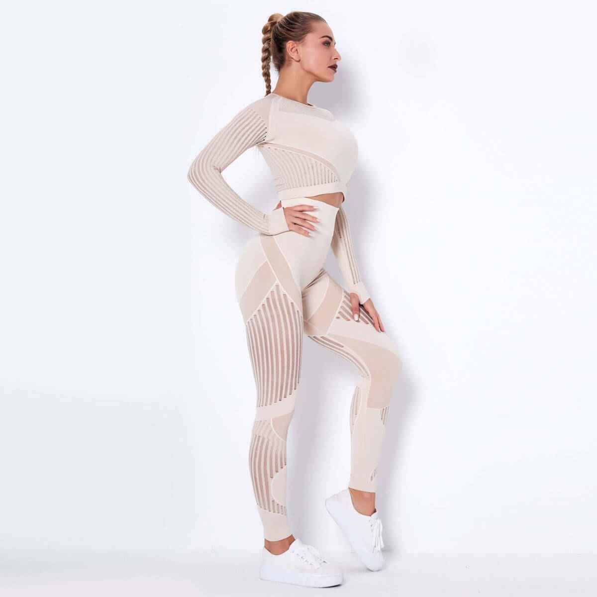 Seamless Knitted Absorbent Yoga Long-Sleeved Suit