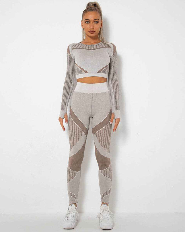 Seamless Knitted Absorbent Yoga Long-Sleeved Suit