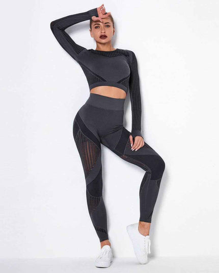 Seamless Knitted Absorbent Yoga Long-Sleeved Suit