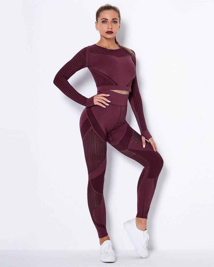 Seamless Knitted Absorbent Yoga Long-Sleeved Suit