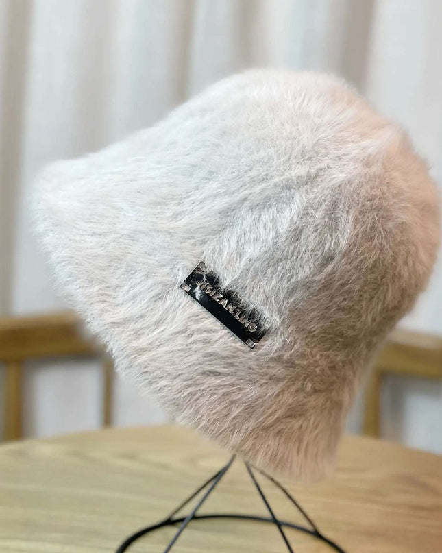 Elegant Women's  New Fashionable Fur Warm Beanie Plush Bucket Hat - Plush Fashion Shop #