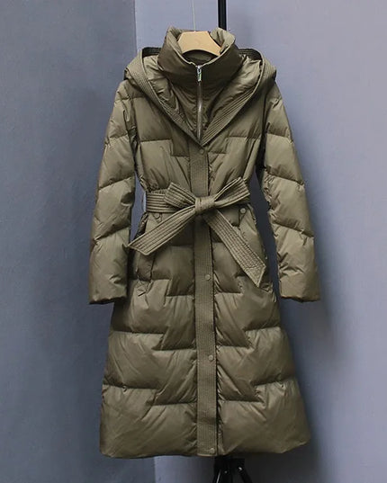 New Winter Hooded Over The Knee Puffer Coats For  Women - Plush Fashion Shop #