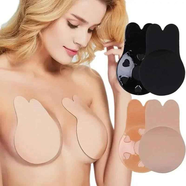 Silicone Adhesive Push-Up Bra with Breast Lift Tape, featuring bio-adhesive material for secure hold and comfort.