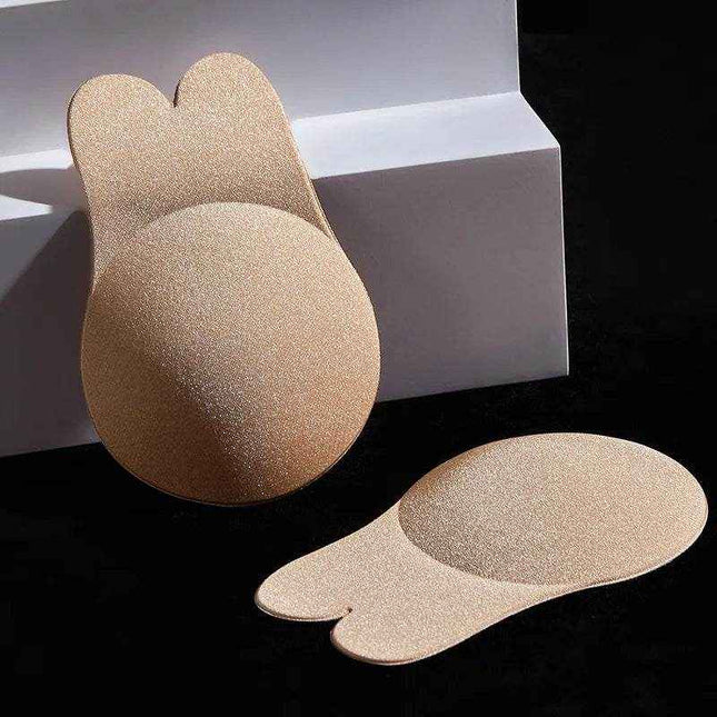 Silicone adhesive push-up bra with reusable breast lift tape and cute rabbit ear design.