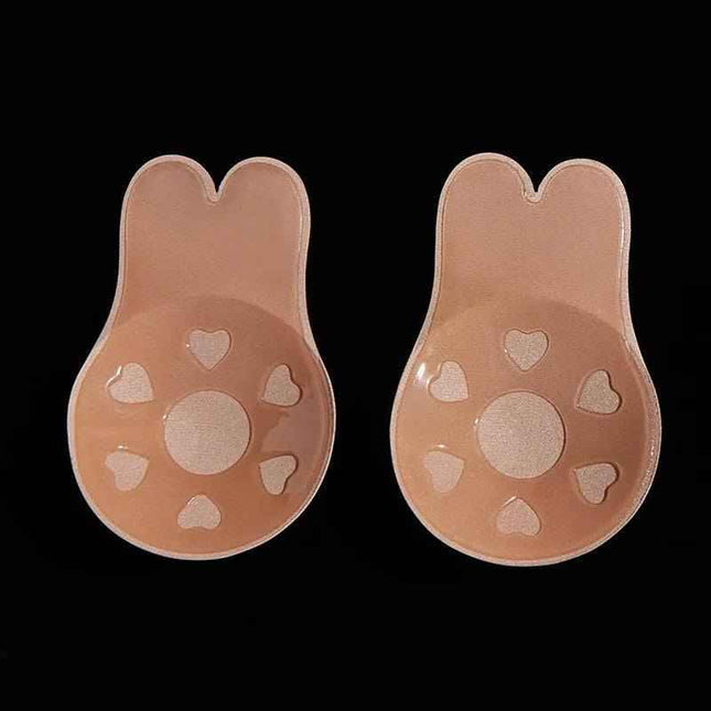 Silicone Adhesive Push-Up Bra with Reusable Breast Lift Tape featuring rabbit ear design for secure fit.