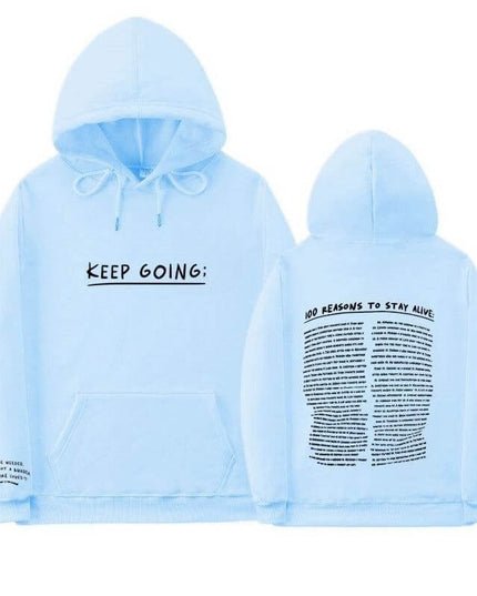 Printing Sweatshirt - Letter Printing Long-sleeved Drawstring Hooded Sweatshirt With PocketsWomens - Plush Fashion Shop #