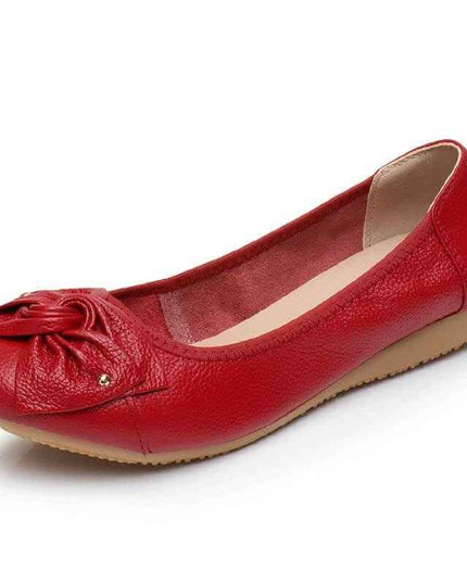 Leather Low-cut Comfortable Soft Soled Flats Shoes