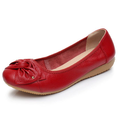 Leather Low-cut Comfortable Soft Soled Flats Shoes