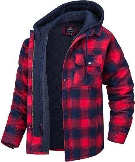 Men's Thick Padded Long Sleeves Loose Plaid - Plush Fashion Shop #