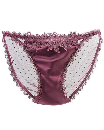 Mesh see-through low-waist women's underwear in bold color.