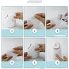 Home facial massage instrument usage steps, oval-shaped device, face massage.