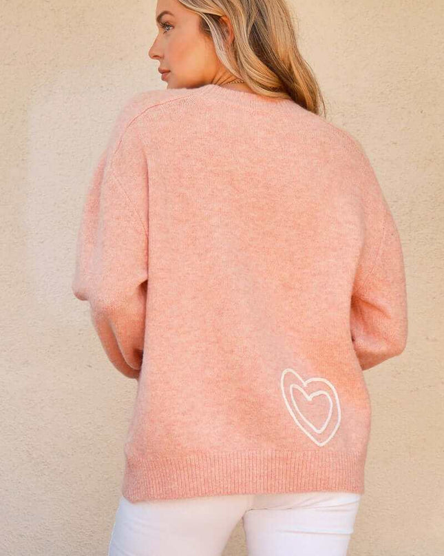 The WIFEY & Heart Round Neck Sweater - Plush Fashion Shop #