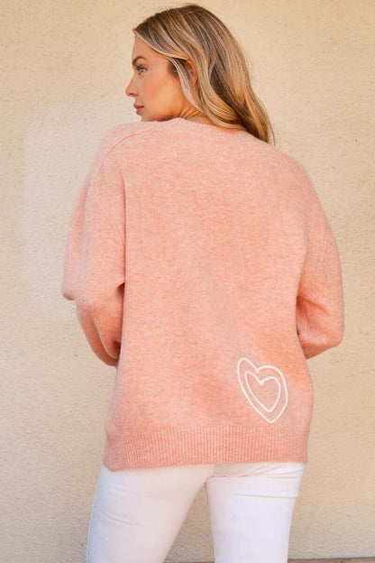 The WIFEY & Heart Round Neck Sweater - Plush Fashion Shop #