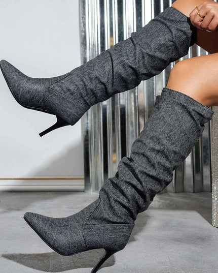 Women's Point Toe Stiletto Boots - Plush Fashion Shop #