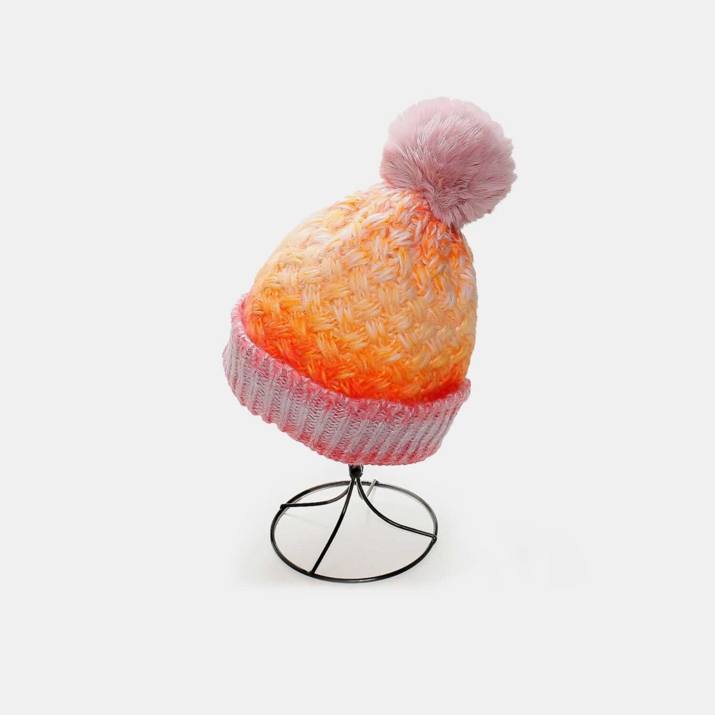 Gradient Knit Hat with Pompom - Plush Fashion Shop #