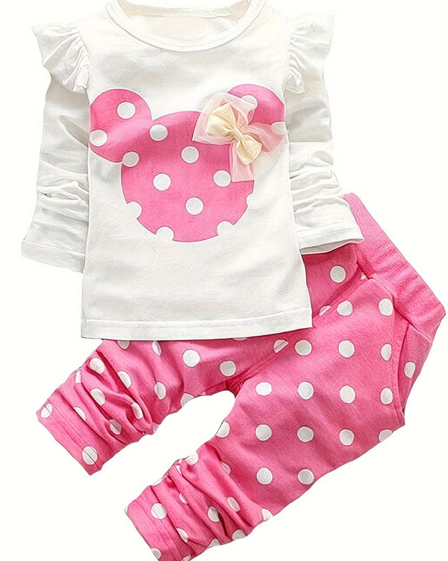 Baby Girl  2 Pieces Long Sleeved Cute Toddler Infant Tops and Pants Set