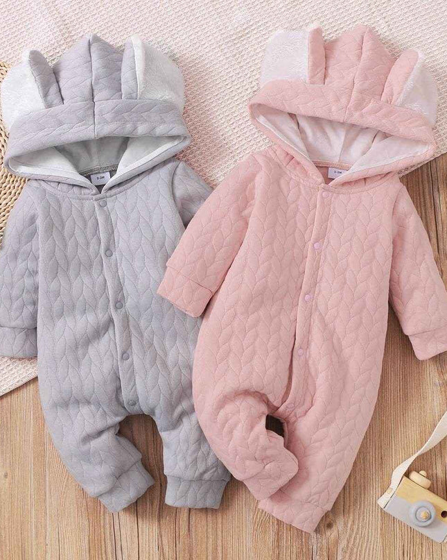 Infant Hooded Romper Outer Wear - Plush Fashion Shop #