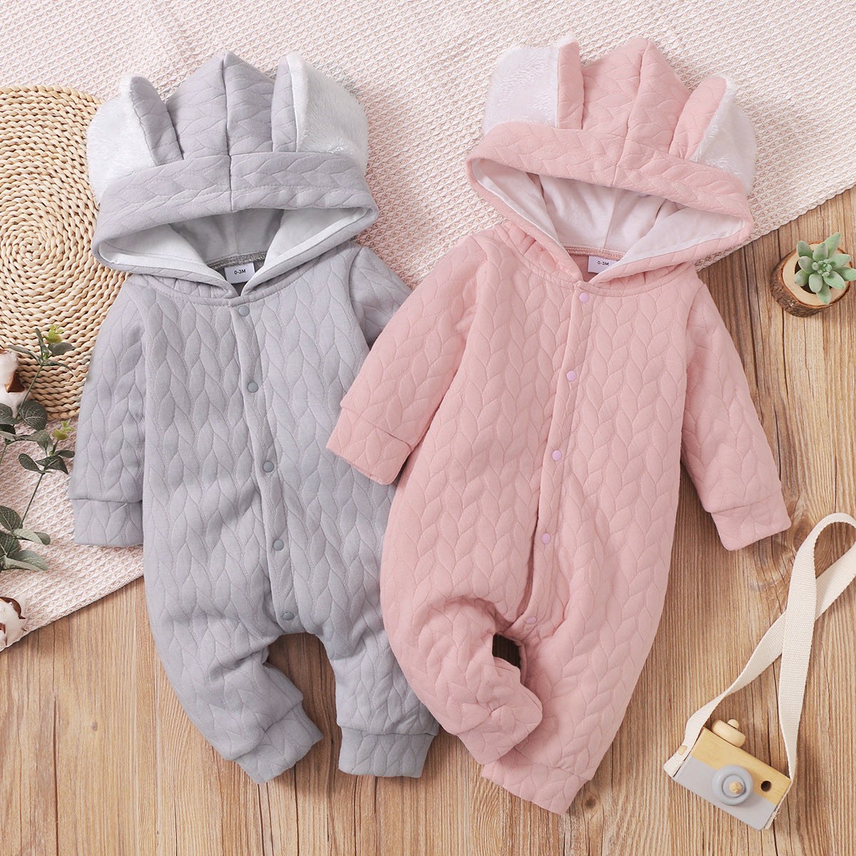 Infant Hooded Romper Outer Wear