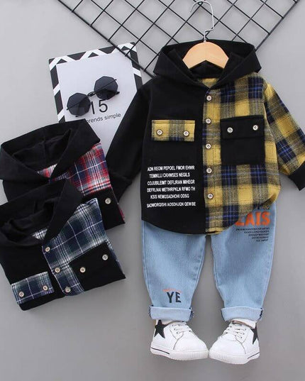 Two-piece Autumn Plaid Shirt - Plush Fashion Shop #