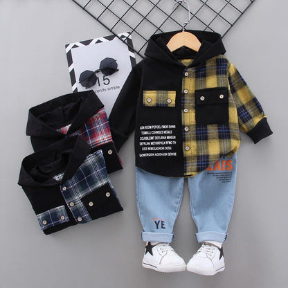 Two-piece Autumn Plaid Shirt - Plush Fashion Shop #