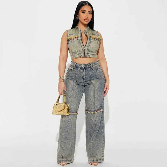 Women Baggy Wide Leg Denim Jeans