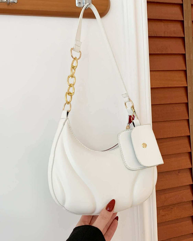 PU Leather Shoulder Bag with EarPods Bag - Plush Fashion Shop #