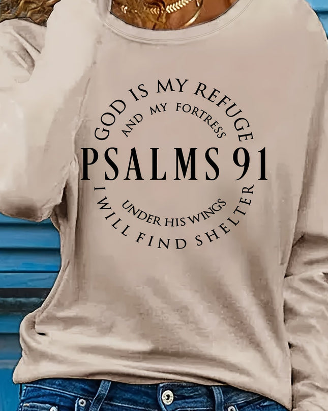 Women's Inspirational Psalms 91 Verse Long Sleeve T-Shirt