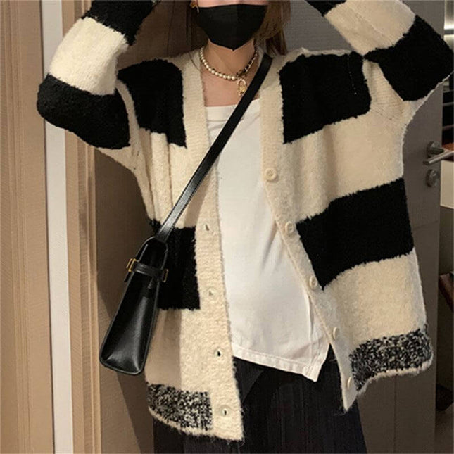 Slim Green Plaid Contrast Knit Women - Plush Fashion Shop #