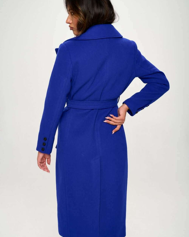 Coalition LA Double-Breasted Longline Coat with Belt - Plush Fashion Shop #