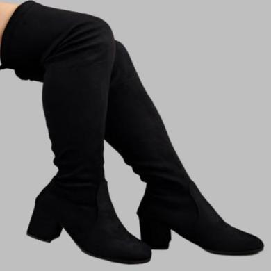 Round Toe Block Heel Boots - Plush Fashion Shop #