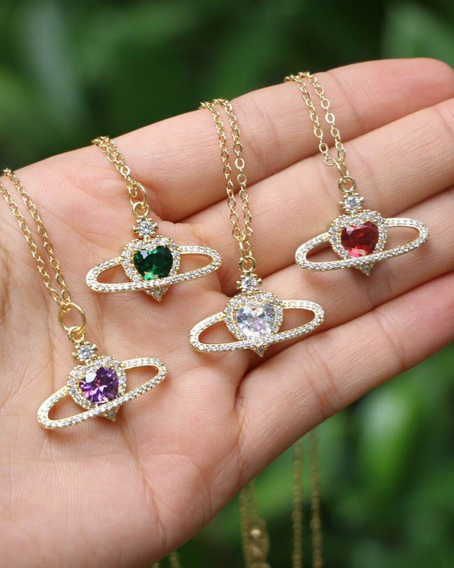 Ladies Fashion Personality Zircon Love Necklace Women - Plush Fashion Shop #