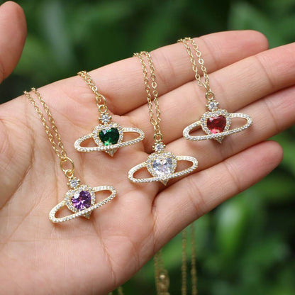 Ladies Fashion Personality Zircon Love Necklace Women - Plush Fashion Shop #