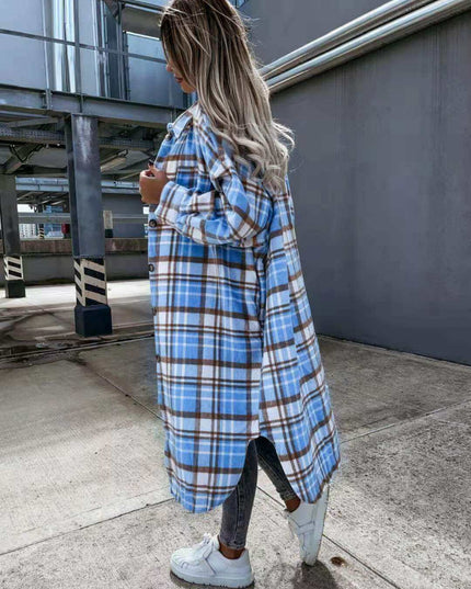 New Style Lengthened Plaid Shirt Women's Clothing - Plush Fashion Shop #