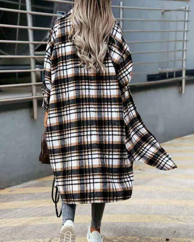 New Style Lengthened Plaid Shirt Women's Clothing - Plush Fashion Shop #