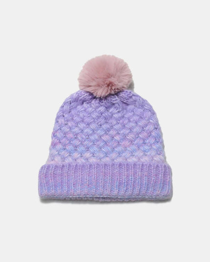 Gradient Knit Hat with Pompom - Plush Fashion Shop #