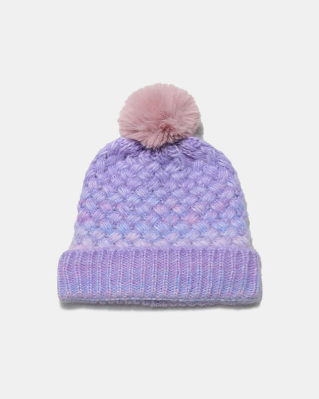 Gradient Knit Hat with Pompom - Plush Fashion Shop #